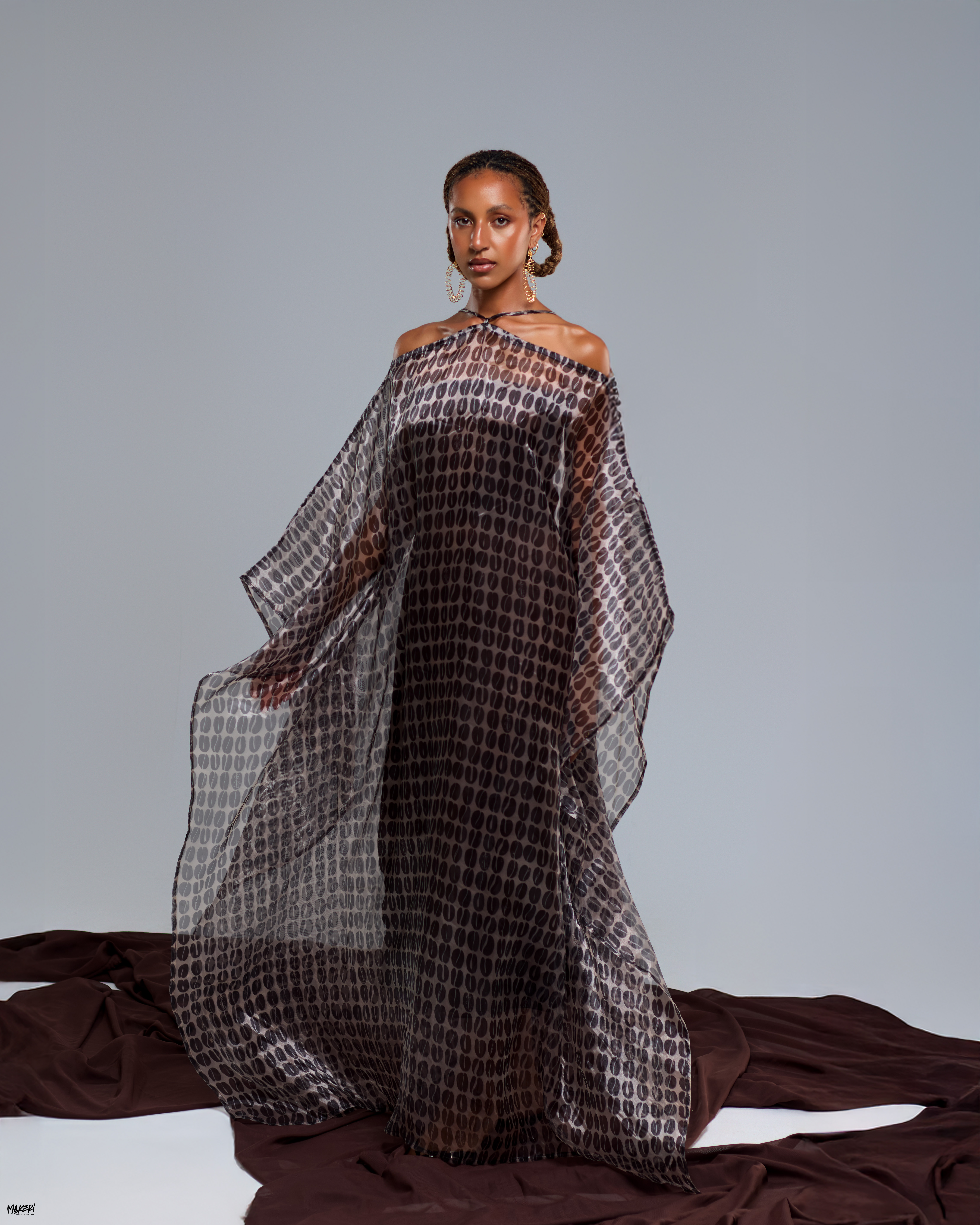 Robe kaftan Houéfa - Brown Roots