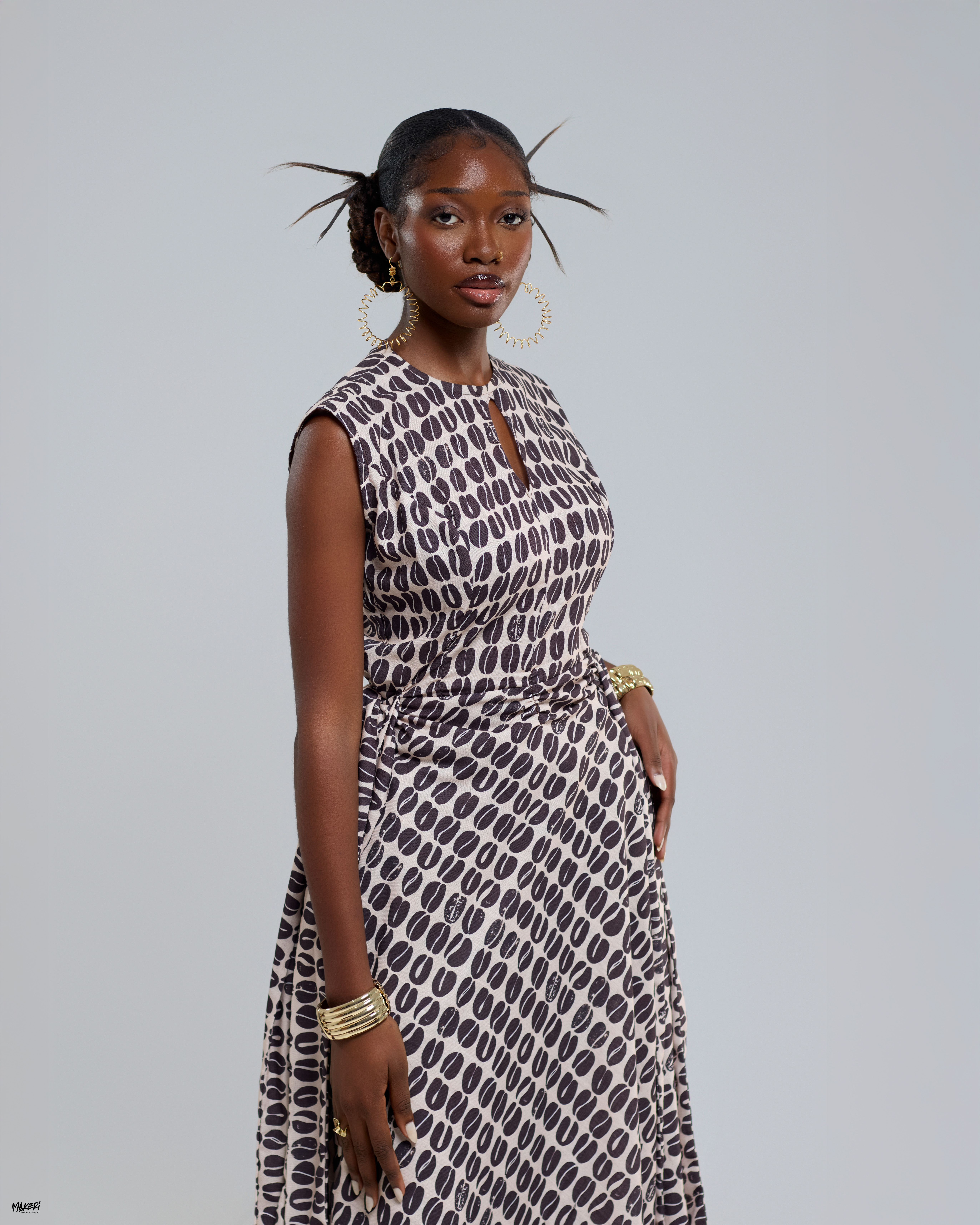 Robe fluide Djôdjô - Brown Roots