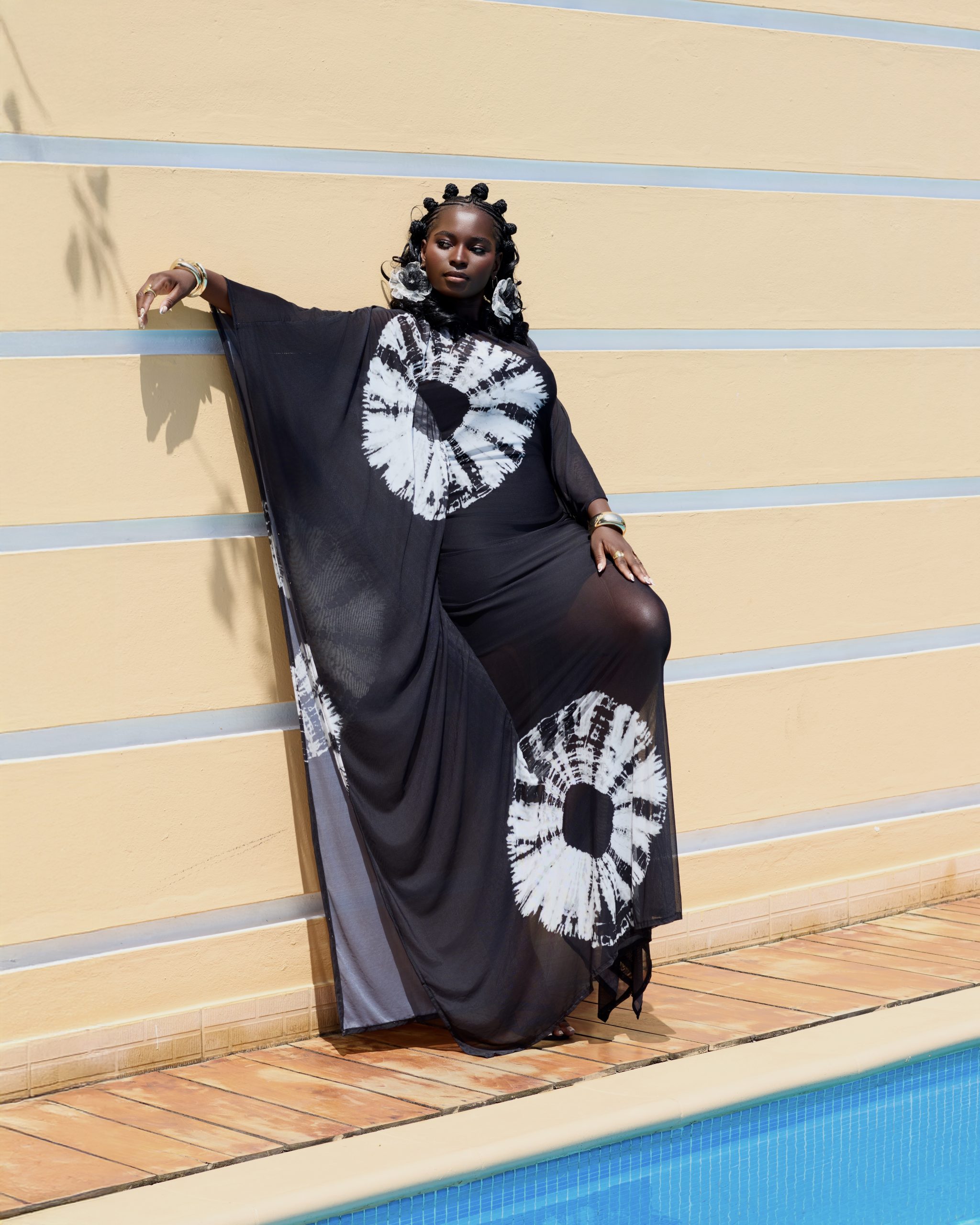 Robe tie and dye Elezo noire - Her Genesis